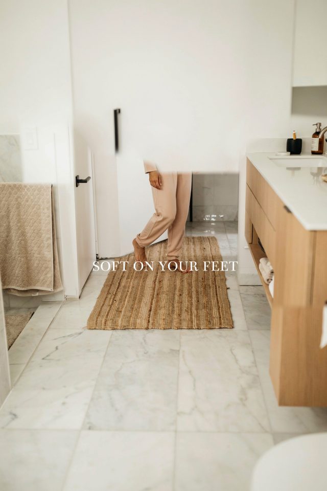 Bathroom Runner Rug Ideas | Waffle Nonslip Mat for Small Spaces | Soft Absorbent Machine Washable