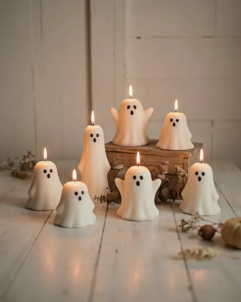 Ghost Candles for Halloween and Fall Home Decor | Spooky Autumn Ambiance | Thanksgiving-Ready Candle Gift Set