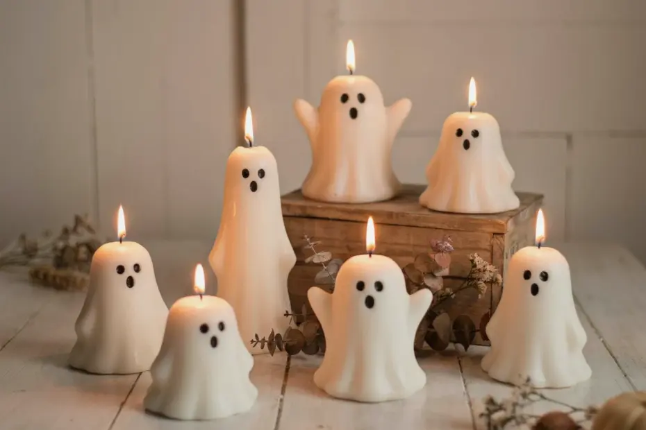 Ghost Candles for Halloween and Fall Home Decor | Spooky Autumn Ambiance | Thanksgiving-Ready Candle Gift Set