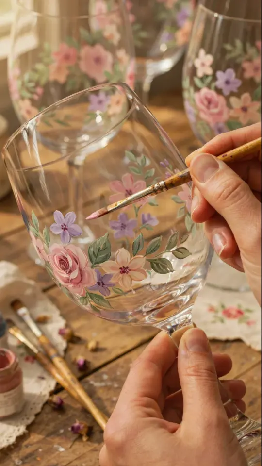 Fall Seasonal Decor Idea: Artistic Wine Glass for Cozy Evenings