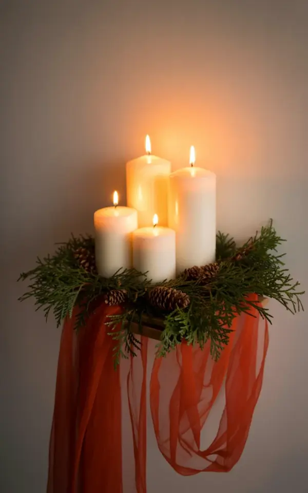 Winter Candle Centerpiece Ideas | Cozy Evergreen & Red Decor for Your Home