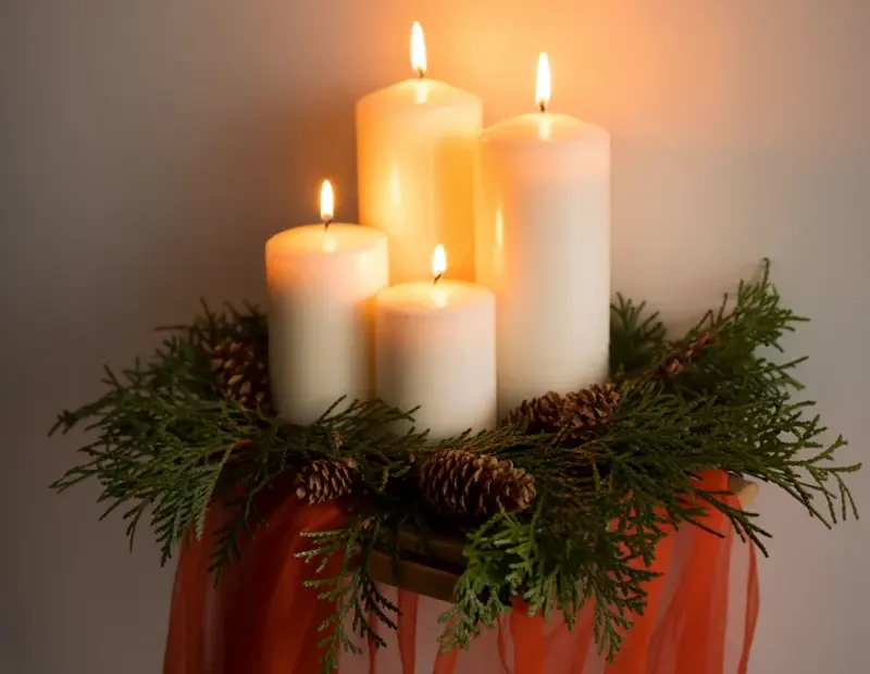 Winter Candle Centerpiece Ideas | Cozy Evergreen & Red Decor for Your Home