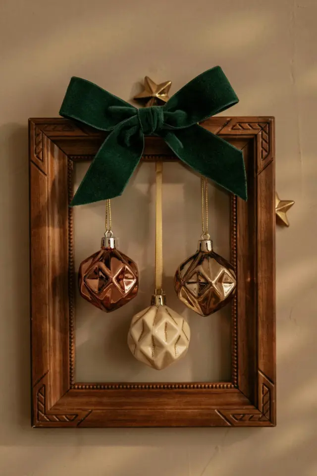 Frame Ornaments for a Cozy Winter Mantel | Shadow Box Holiday Idea